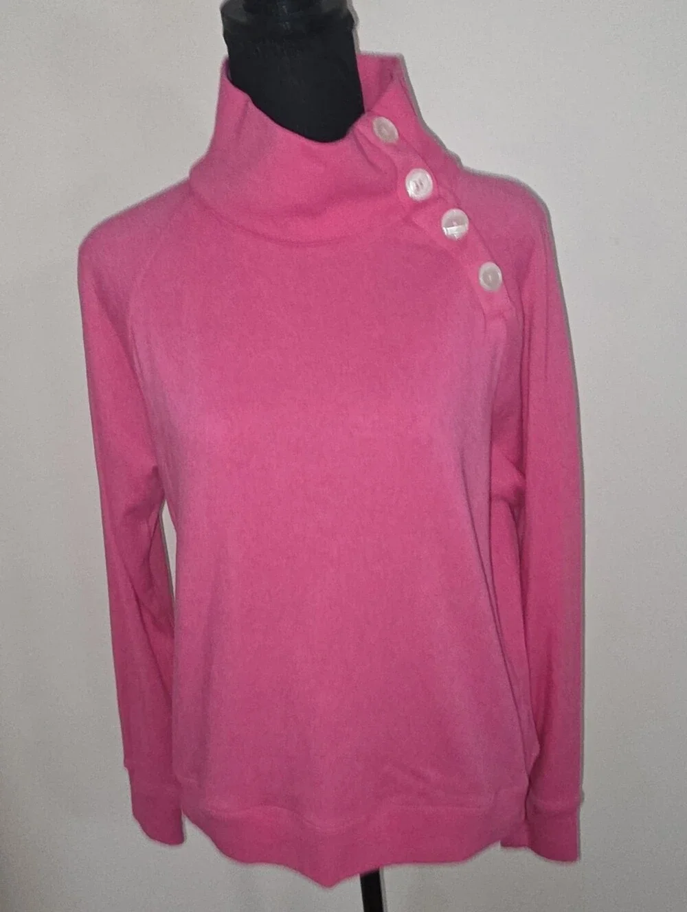 J Crew Wide Button-Collar Pullover Sweatshirt Size M